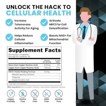 HPN Supplements NAD3 NAD+ Booster | Size 2 Month Supply | Clinically Proven & Independently Tested -...