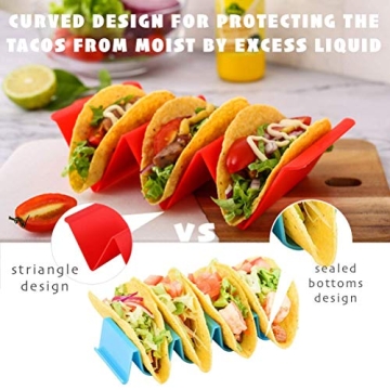Colorful Taco Holder Stands - Set of 6 for Easy Taco Nights
