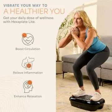 Lifepro Vibration Plate Exercise Machine with Magnetic Acupoints - Full Body Vibration Platform for Beginners and Recovery - Ideal for Lymphatic Drainage Muscle Toning and Overall Fitness