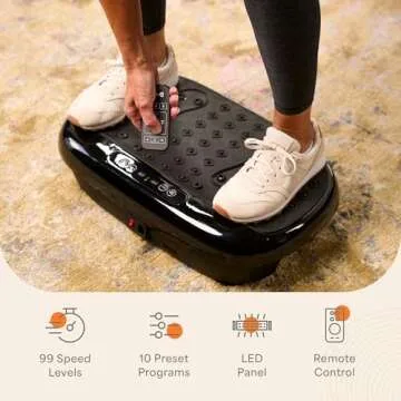 Lifepro Vibration Plate Exercise Machine with Magnetic Acupoints - Full Body Vibration Platform for Beginners and Recovery - Ideal for Lymphatic Drainage Muscle Toning and Overall Fitness