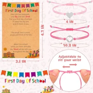 EOBOH Kindergarten Mommy and Me Bracelet Set for School