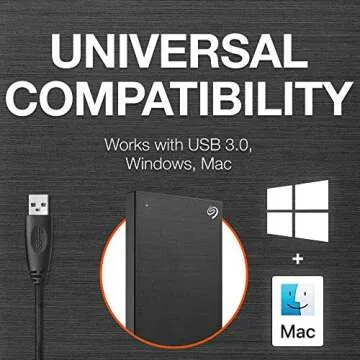 Seagate One Touch, 2TB, Password activated hardware encryption, portable external hard drive, portable external hard drive, PC, Notebook & Mac, USB 3.0, Black (STKY2000400)