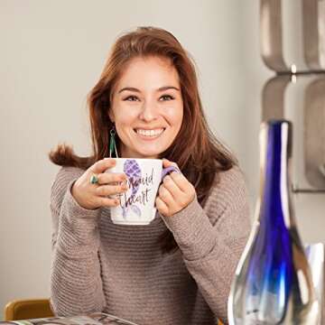 Ceramic Reusable Coffee/Tea Mug: Cute Novelty Mermaid at Heart Hot Coffee or Tea Cup (Pink)