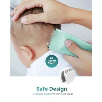 Baistom Baby Hair Clippers, Quiet & Dual-Mode Hair Cutting for 0-12, Waterproof Rechargeable & Cordless Hair Trimmer for Infant Toddler & Kids