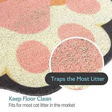 Rarenut Cute Cat Litter Mat – 24"x16" Soft and Easy to Clean
