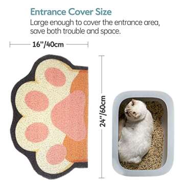 Rarenut Cute Cat Litter Mat 24"x16" for Easy Cleanup