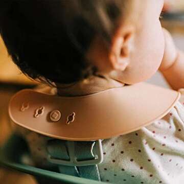 Moonkie Silicone Baby Bibs Set Of 2, BPA Free Soft Adjustable Fit Waterproof Feeding Bibs for Babies and Toddlers(Dark Grey/Warm Taupe)