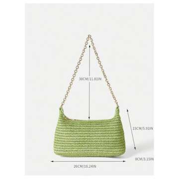 Verdusa Women's Stylish Straw Tote Handbag for Summer