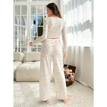 Chic WDIRARA Women's Bow Front Pajama Set for Loungewear