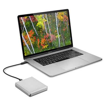 LaCie Mobile Drive 5TB External Hard Drive Portable HDD – Moon Silver USB-C USB 3.0, for Mac and P...