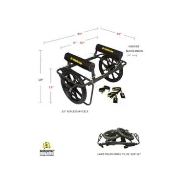 Suspenz All-Terrain Kayak Transport Cart with Airless Wheels