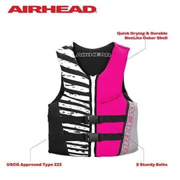 Airhead Wicked Kwik-Dry NeoLite Flex Lift Jacket, US Coast Guard Approved, Designed for Water Sports...