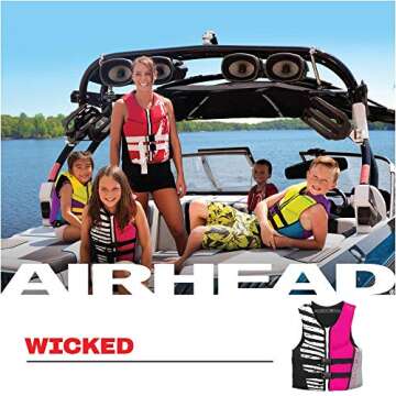 Airhead Wicked Kwik-Dry NeoLite Flex Lift Jacket, US Coast Guard Approved, Designed for Water Sports, Youth and Women's