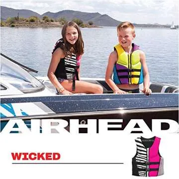Airhead Wicked Kwik-Dry NeoLite Flex Lift Jacket, US Coast Guard Approved, Designed for Water Sports, Youth and Women's