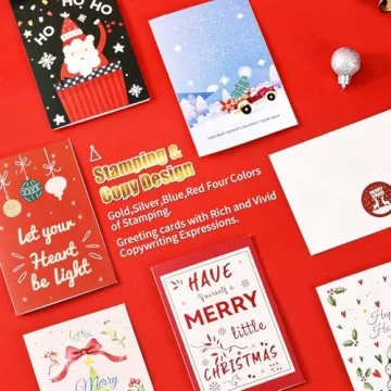 Colorful 28 Pack Christmas Greeting Cards Set