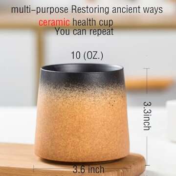 Meicilin Big Handmade Ceramic Coffee Mugs - Unique 10oz Tea Cup for All Occasions