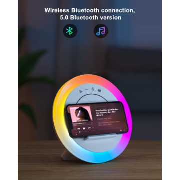 SIDVAR Bluetooth Speaker with Night Lights & Wireless Charging