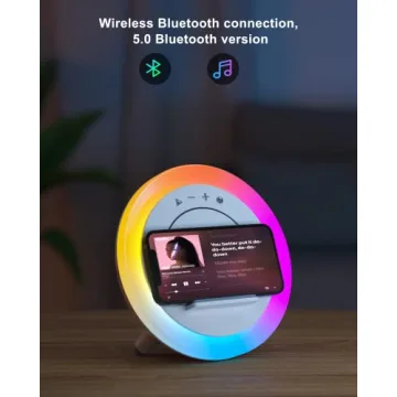 SIDVAR Bluetooth Speaker with Night Lights & Wireless Charging