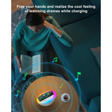 SIDVAR Bluetooth Speaker with Night Lights & Wireless Charging