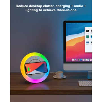 SIDVAR Bluetooth Speaker with Night Lights & Wireless Charging