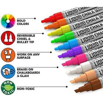 KASSA Neon Chalk Markers - Vibrant & Erasable Colors for All