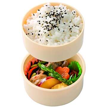 Skater Totoro 2 Tier Round Bento Box - Microwave Safe