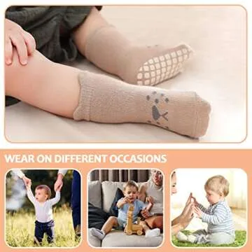 TRUEHAN Toddler Non Slip Socks with Grips for Kids