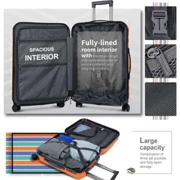 Hard Case Luggage 2 Piece Sets: Lightweight Carry On with Spinner Wheels