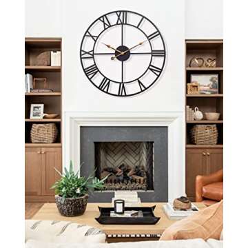 SkyNature 30 Inch Industrial Roman Numeral Wall Clock