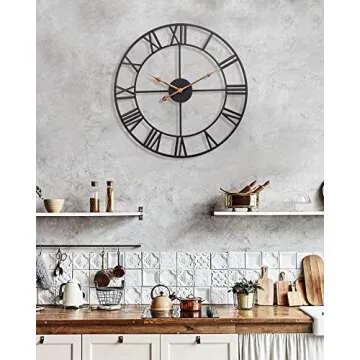 SkyNature 30 Inch Industrial Roman Numeral Wall Clock