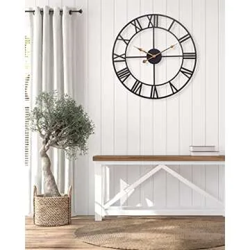SkyNature 30 Inch Industrial Roman Numeral Wall Clock