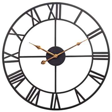 SkyNature 30 Inch Industrial Roman Numeral Wall Clock