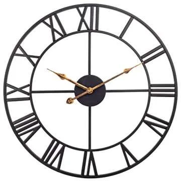 SkyNature 30 Inch Industrial Roman Numeral Wall Clock