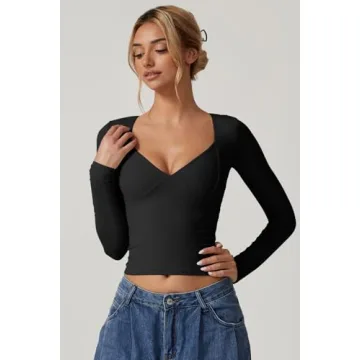 Quality QINSEN Long Sleeve Crop Top Women Stylish Tee