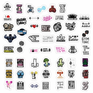 BulbaCraft 100Pcs Waterproof Weightlifting Stickers