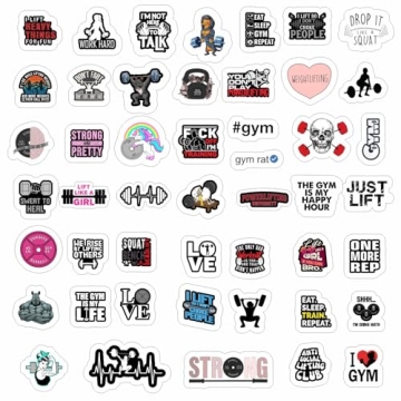 BulbaCraft 100Pcs Waterproof Weightlifting Stickers