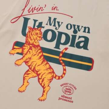 Aelfric Eden Mens Oversized T Shirts Tees Tiger Graphic Tee Print Cotton Tops Streetwear Casual Shir...