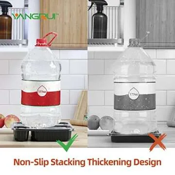 YANGRUI To Go Containers, 50 Pack (50 Trays + 50 Lids) 34oz BPA Free Reusable Bento Box Clean Film Package Machine Washable Meal Prep Container