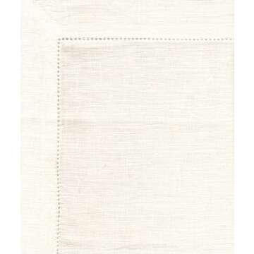 Genuine Linen Napkins - Set of 12 Cloth Napkins with Hemstitch Detail - Hand Crafted Pure Luxury Lin...