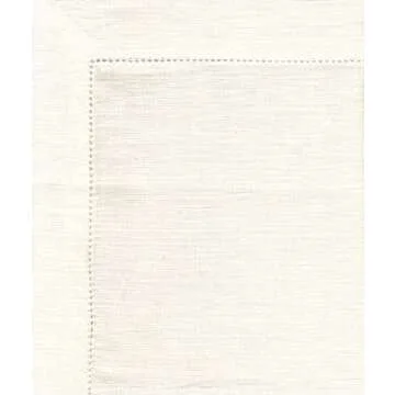 Genuine Linen Napkins - Set of 12 Cloth Napkins with Hemstitch Detail - Hand Crafted Pure Luxury Lin...