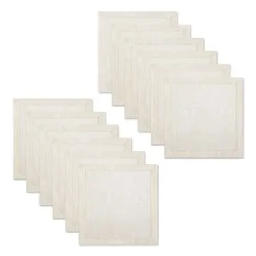 Ivory Linen Napkins Set of 12 - Elegant & Eco-Friendly