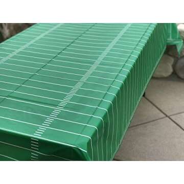 Oojami Pack of 3 Game Day Football Tablecovers, 54"x108" Disposable Plastic Tablecloths for Parties, Tailgates, and Events, Durable and Easy Cleanup for Indoor or Outdoor Use