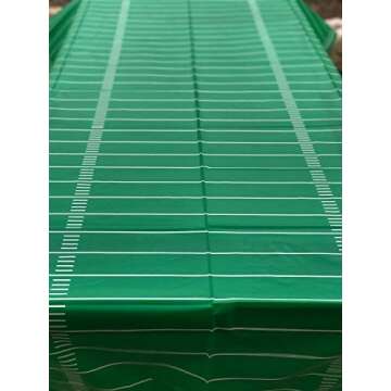 Oojami Pack of 3 Game Day Football Tablecovers, 54"x108" Disposable Plastic Tablecloths for Parties, Tailgates, and Events, Durable and Easy Cleanup for Indoor or Outdoor Use