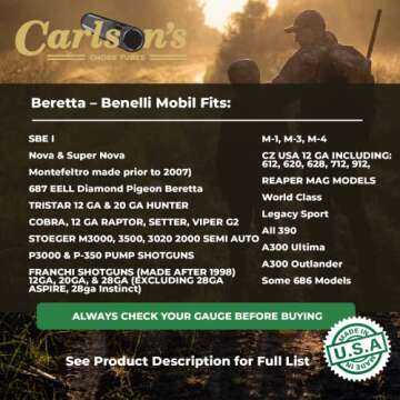 Carlsons Choke Tubes 12 Gauge Compatible for Beretta Benelli Mobil - Cremator Non-Ported Waterfowl C...