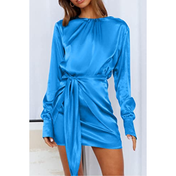Elegant PRETTYGARDEN Women's Satin Cocktail Dress Spring Fall