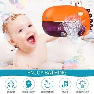 Grechi Dinosaur Bath Toys Automatic Bubble Machine for Toddlers 18m+