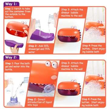 Grechi Dinosaur Bubble Bath Toys for Toddlers Age 18m+