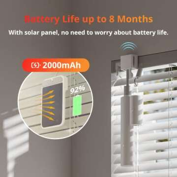 SwitchBot Smart Electric Motorized Blinds Kit - 3Pack with 2.4G WiFi Remote Control, Solar Powered, ...