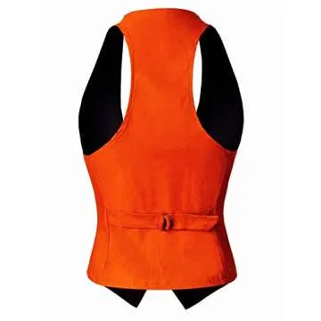 Stylish Orange Racerback Vest for Women by Design by Olivia