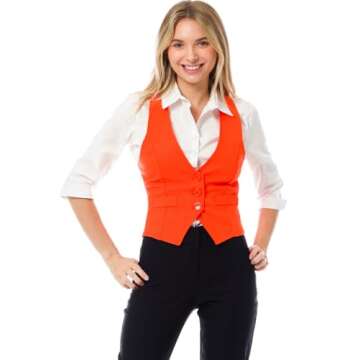 Stylish Orange Racerback Vest for Women by Design by Olivia